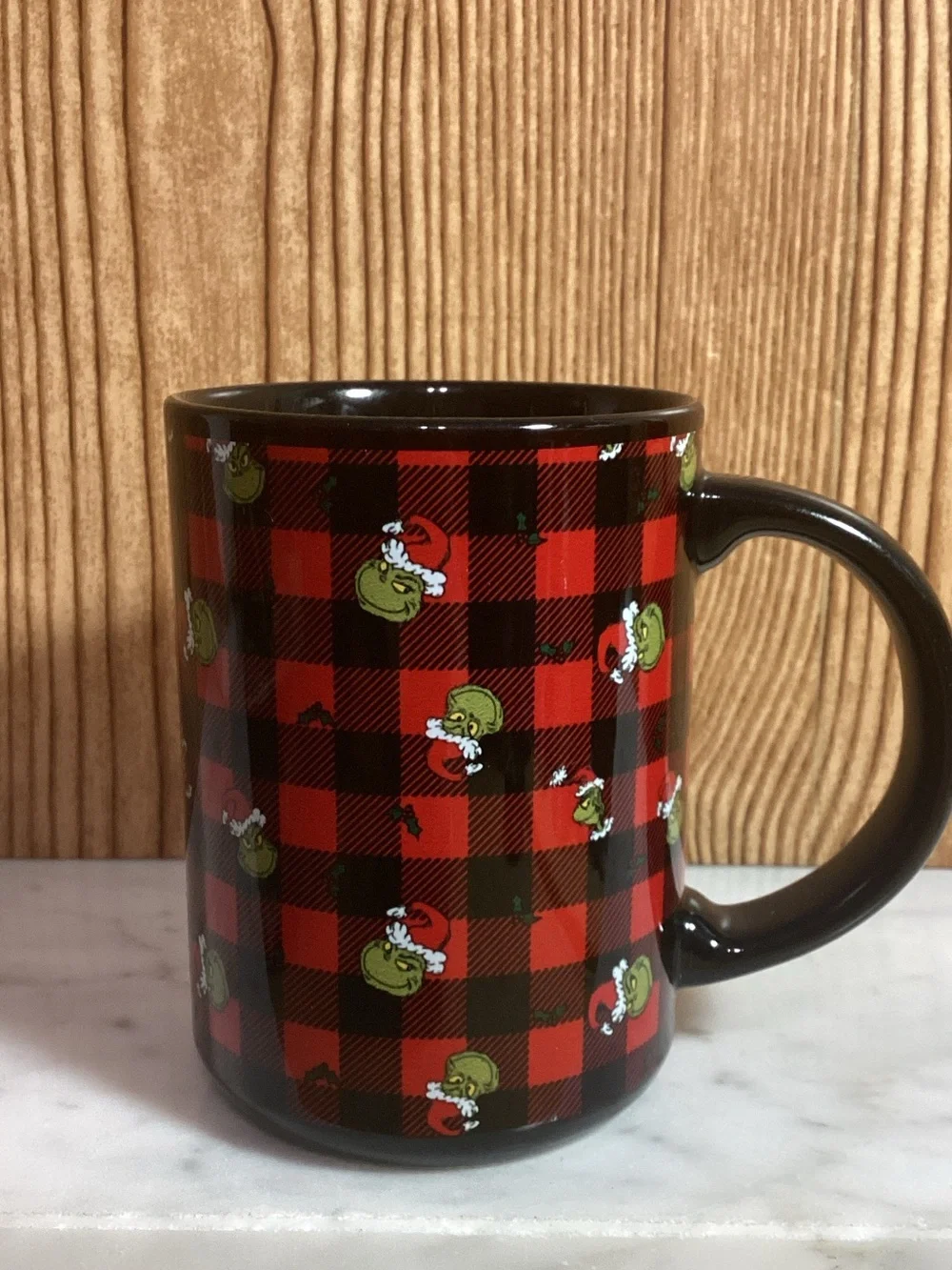 Buffalo Plaid Grinch Face Mug